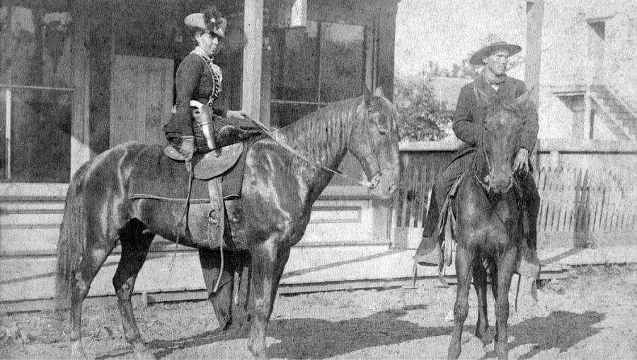 Belle starr Fort Smith on a horse with a pistol
