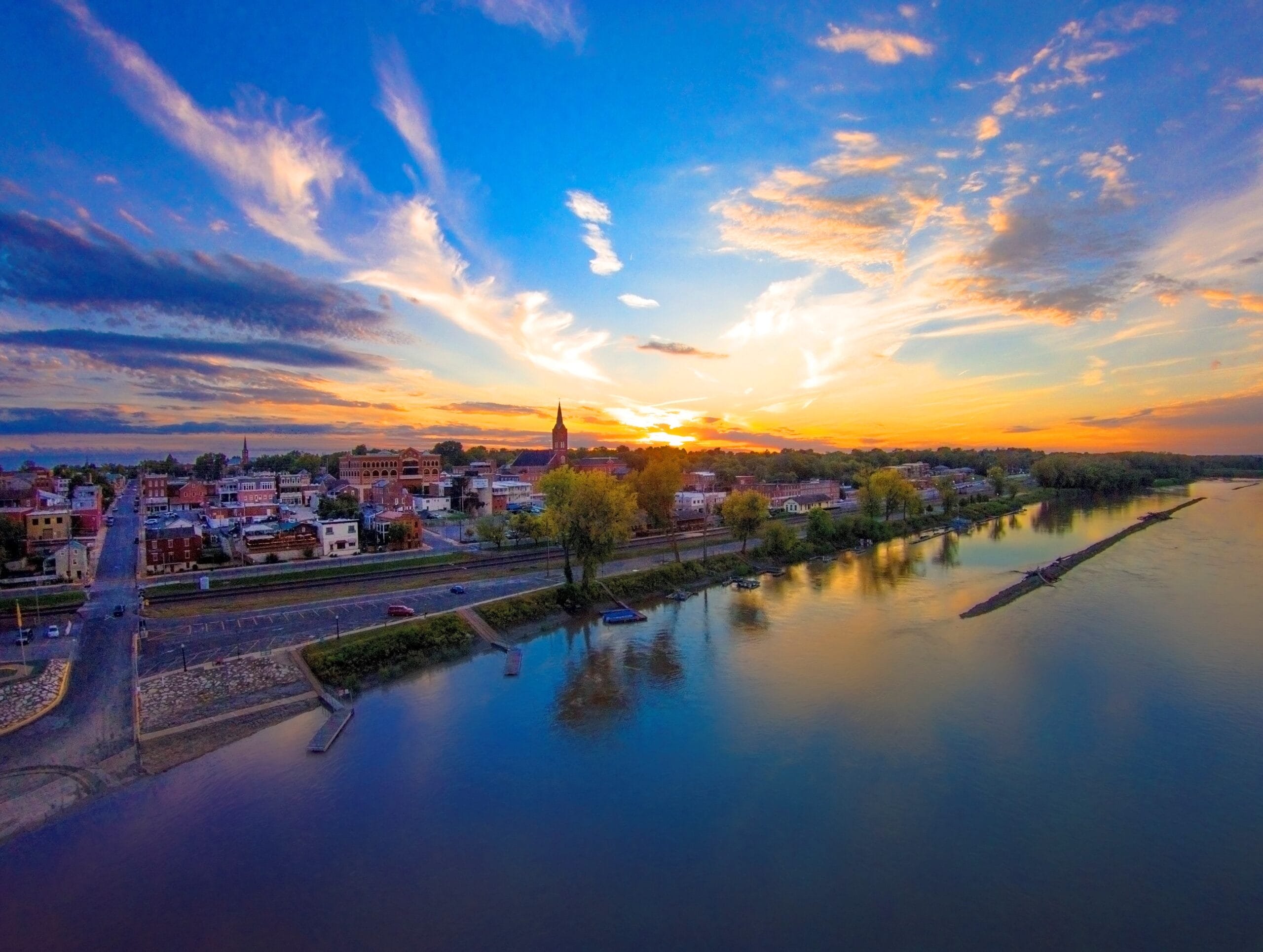 Downtown Washington Sunset Drone Photo