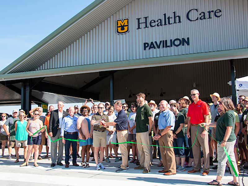 Missouri University ribbon cutting at the Health Care Pavilion in Columbia Missouri