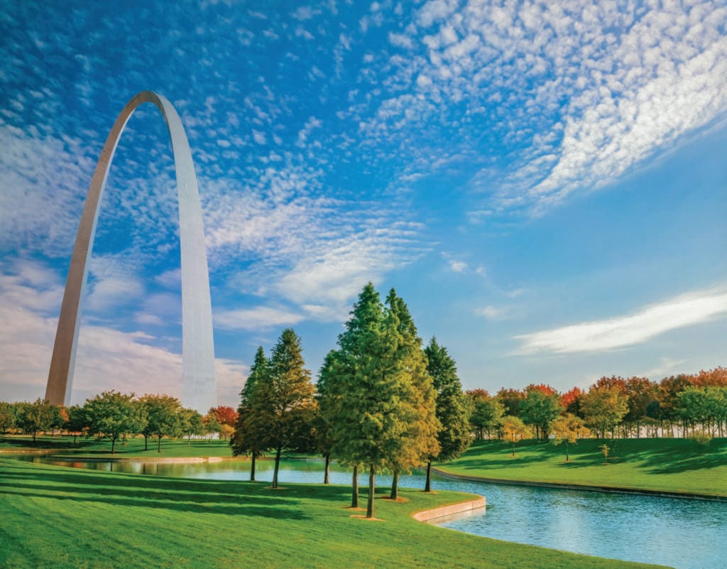 The Gateway Arch Is Surrounded By The Gateway Arch National Park